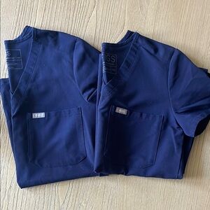 Figs XXS Navy Blue Catarina Scrub Tops